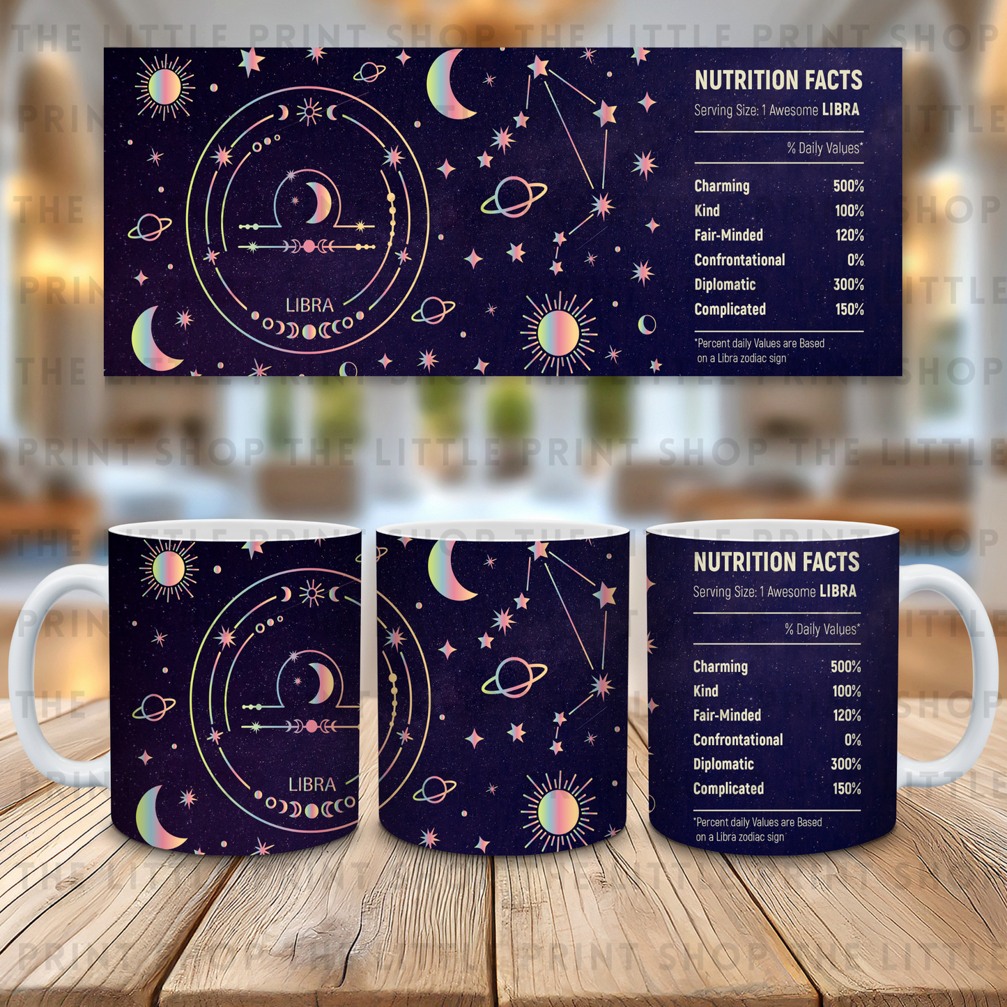 Star Sign - Libra - 11oz Sublimation Wrap