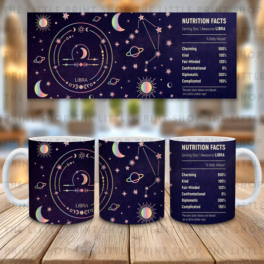 Star Sign - Libra - 11oz Sublimation Wrap