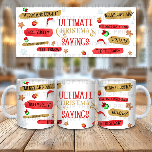 Christmas Sayings - 11oz Sublimation Wrap