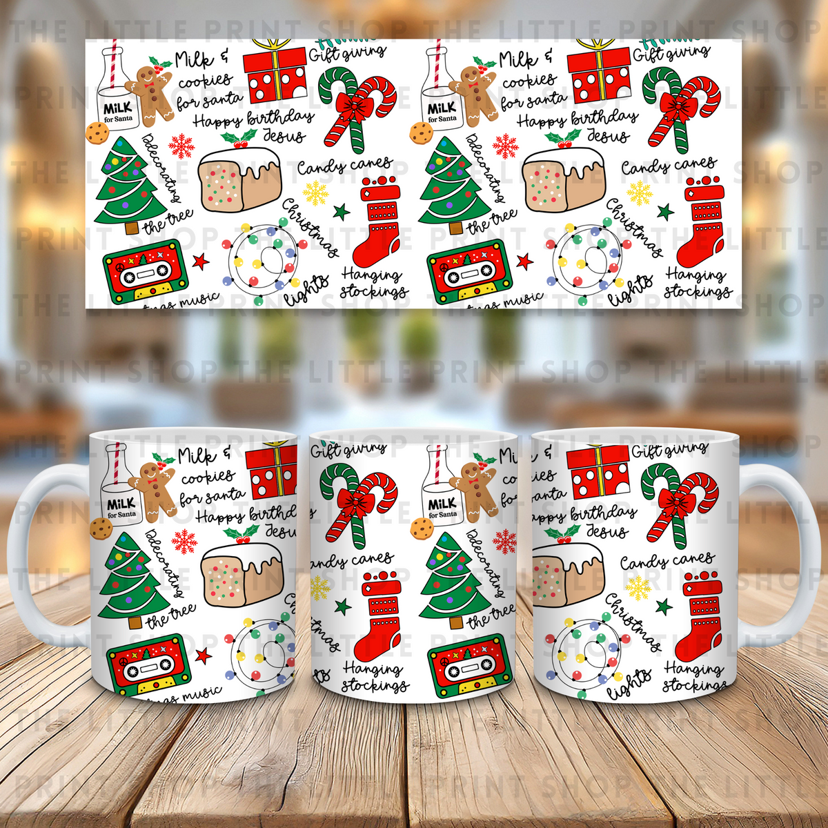 Christmas Icons - 11oz Sublimation Wrap