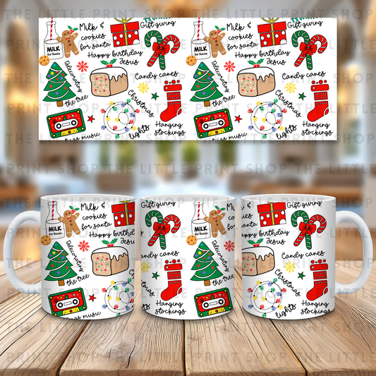 Christmas Icons - 11oz Sublimation Wrap