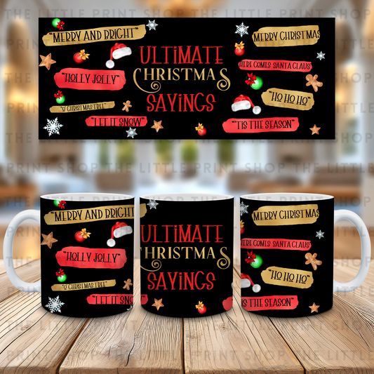 Christmas Sayings - 11oz Sublimation Wrap