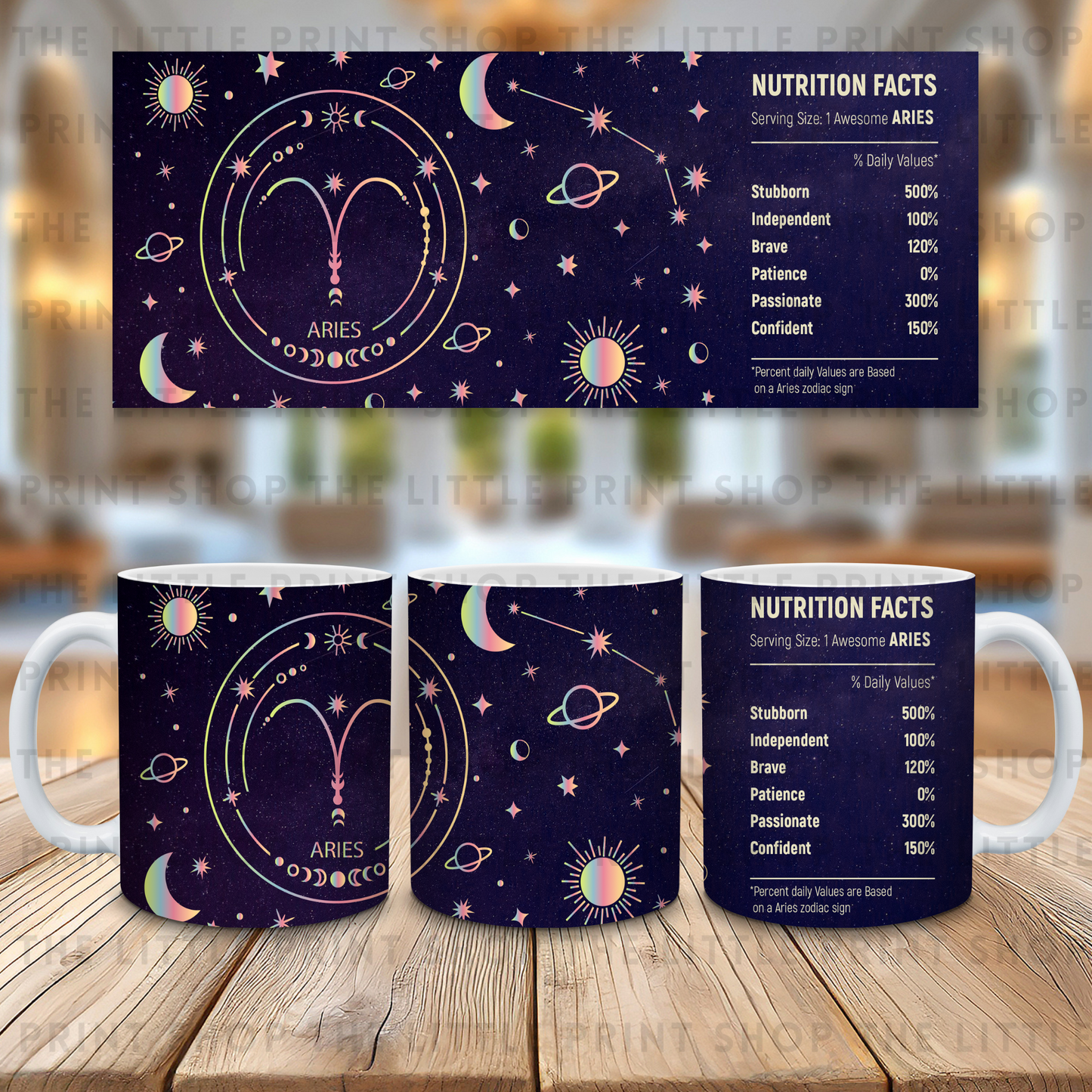 Star Sign - Aries - 11oz Sublimation Wrap