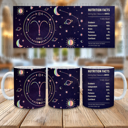 Star Sign - Aries - 11oz Sublimation Wrap