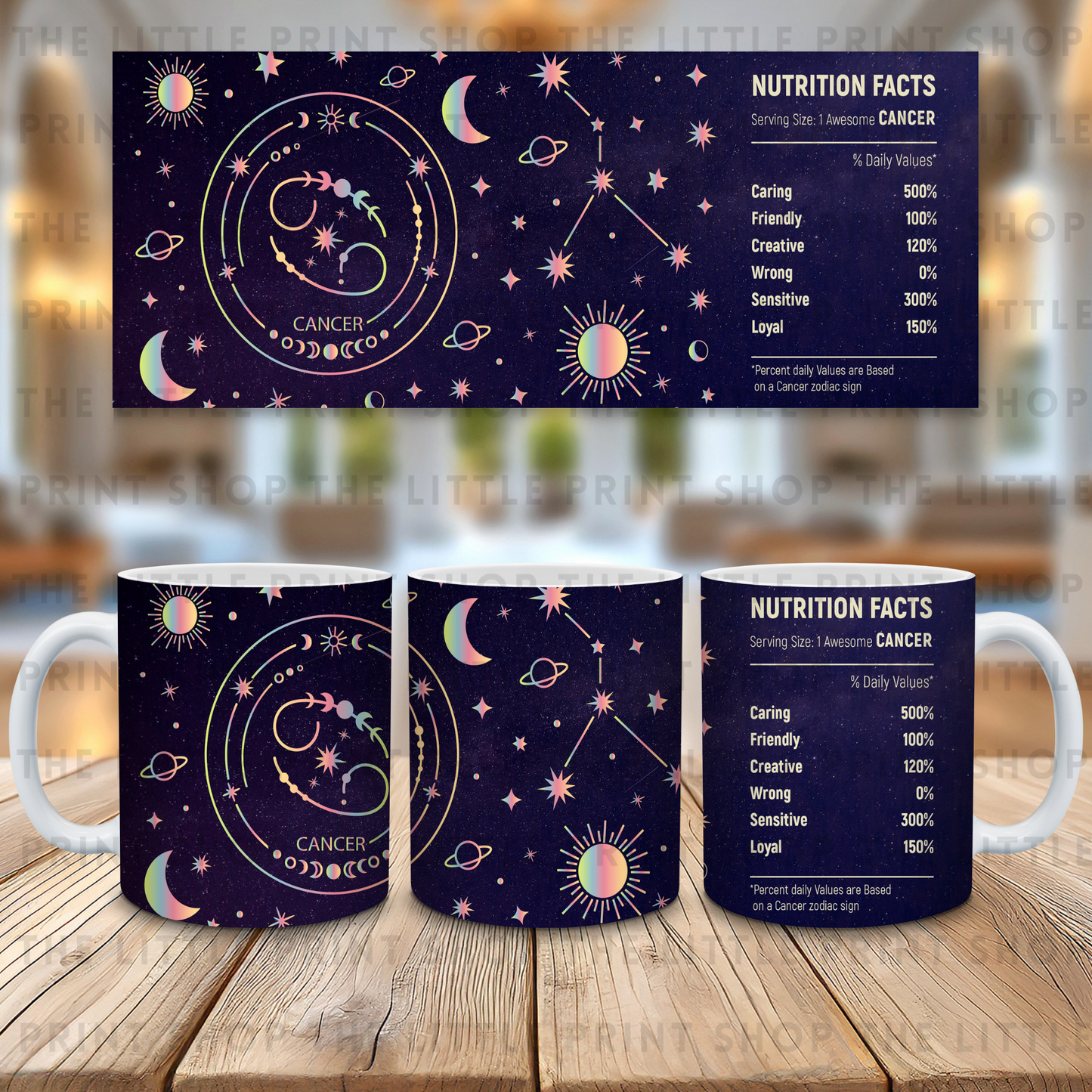 Star Sign - Cancer - 11oz Sublimation Wrap