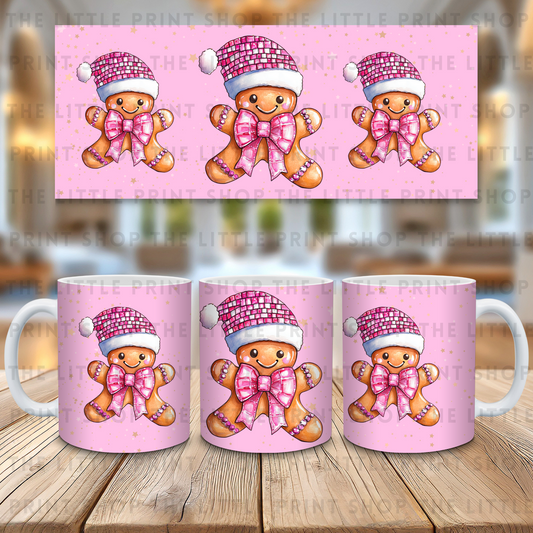 Disco Gingerbread Men - 11oz Sublimation Wrap