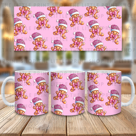 Mini Disco Gingerbread Men - 11oz Sublimation Wrap