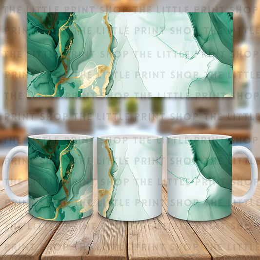 Green Marble - 11oz Sublimation Wrap
