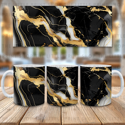 Black Marble - 11oz Sublimation Wrap