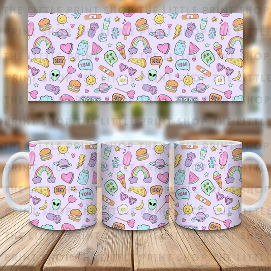 Cutesy Icons - 11oz Sublimation Wrap