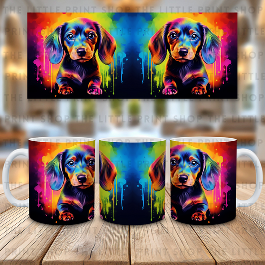 Dachshund Paint Drop - 11oz Sublimation Wrap