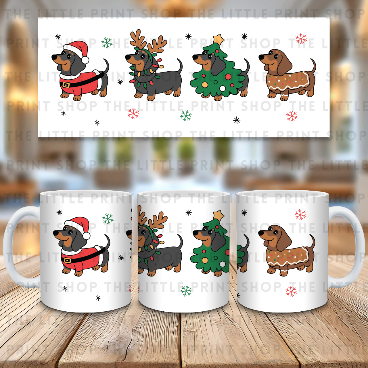 Christmas Dachshund - 11oz Sublimation Wrap