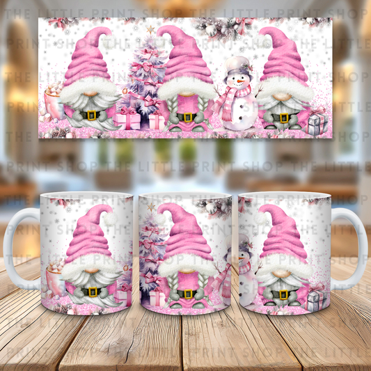 Christmas Pink Gonks - 11oz Sublimation Wrap