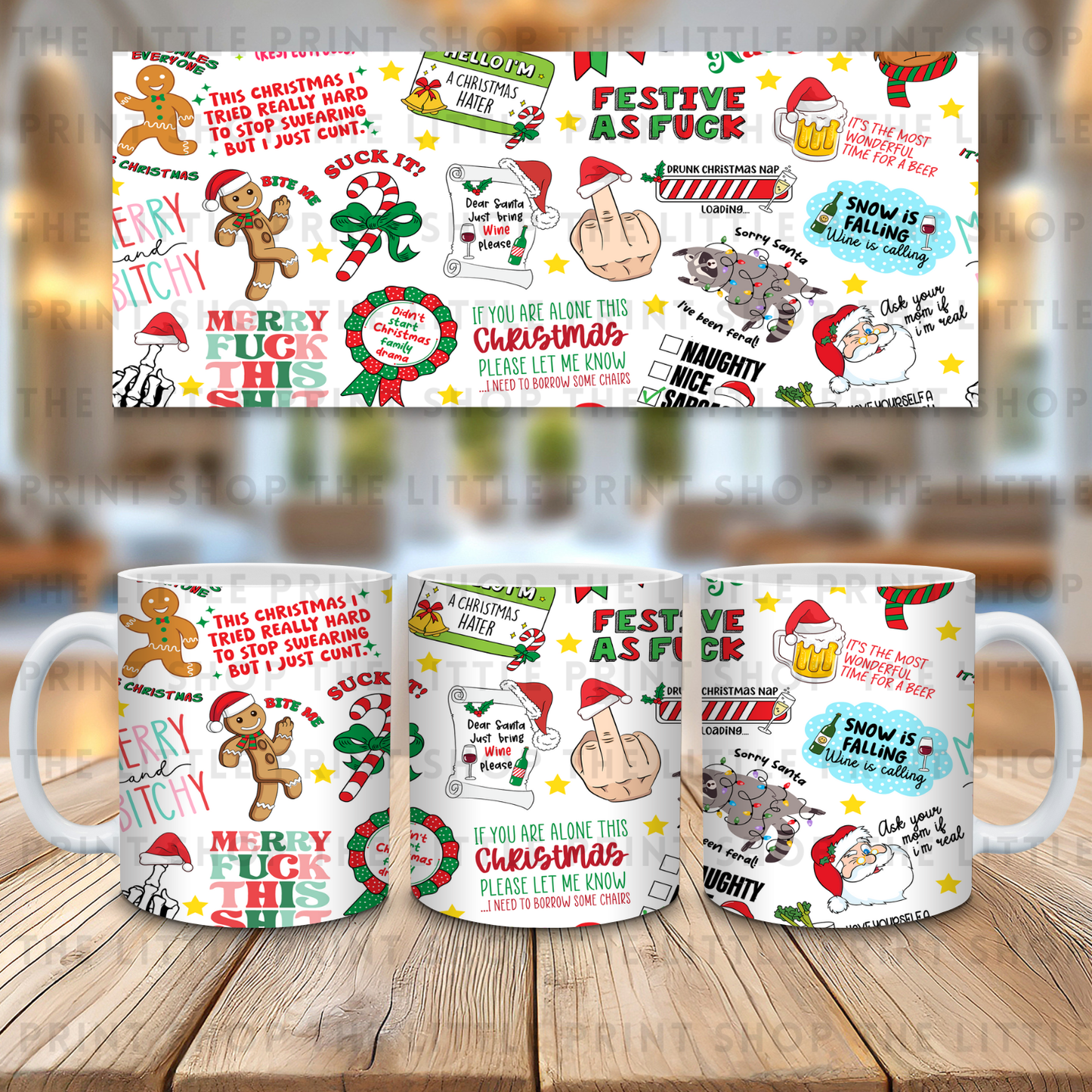 Christmas Pattern - 11oz Sublimation Wrap