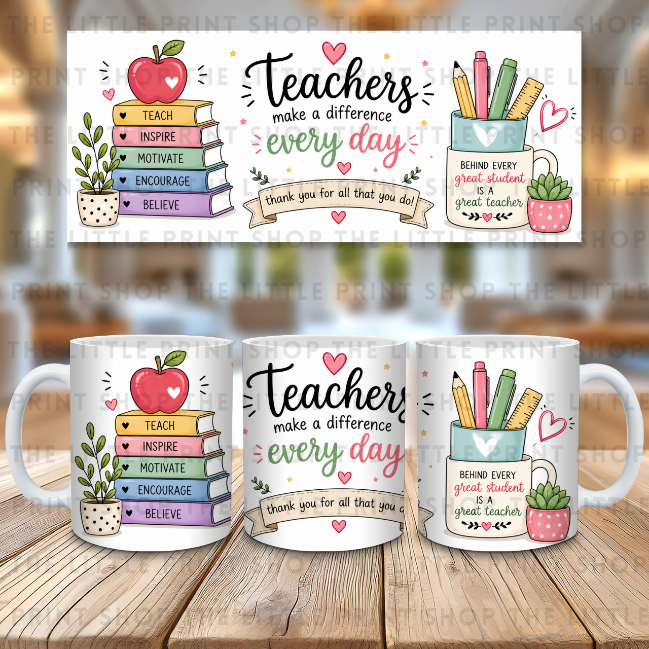 Teachers Every Day - 11oz Sublimation Wrap