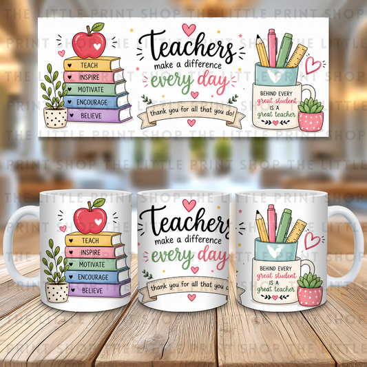 Teachers Every Day - 11oz Sublimation Wrap