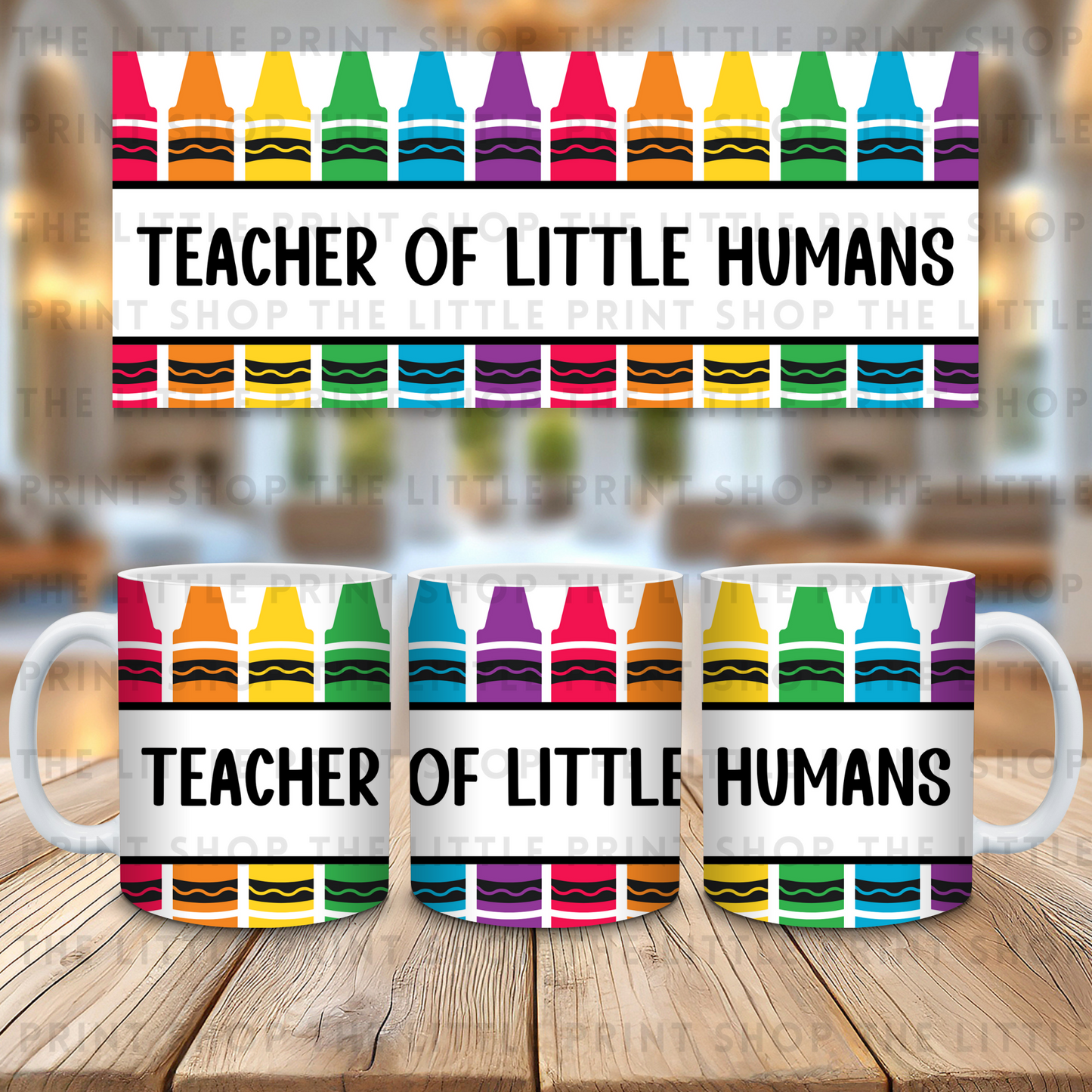 Crayon Teacher Of Humans - 11oz Sublimation Wrap