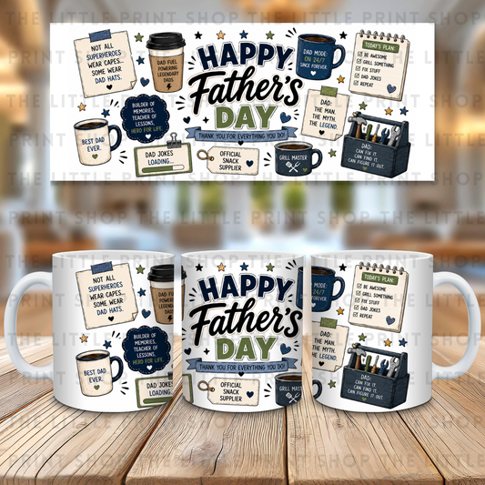 Happy Father's Day Affirmations - 11oz Sublimation Wrap