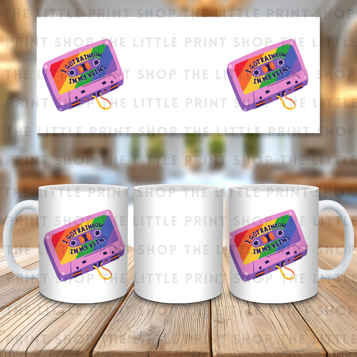 Rainbow Cassette - 11oz Sublimation Wrap