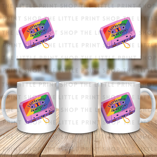 Rainbow Cassette - 11oz Sublimation Wrap