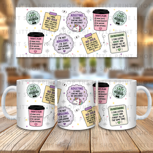 Adult Life Affirmations - 11oz Sublimation Wrap