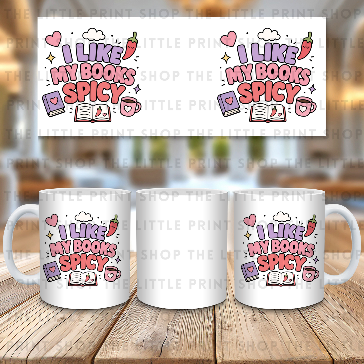 I Like My Books Spicy - 11oz Sublimation Wrap