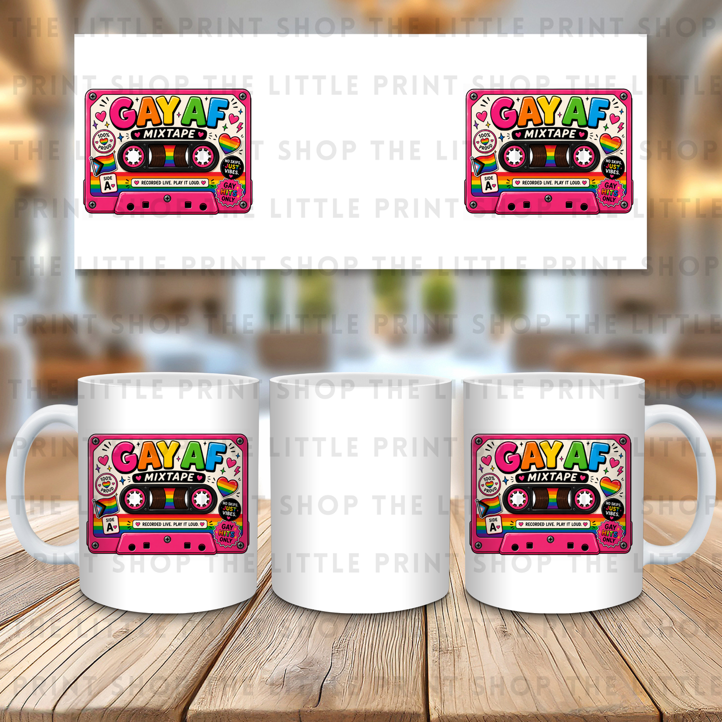 Gay AF Mixtape - 11oz Sublimation Wrap