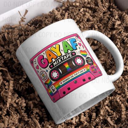 Gay AF Mixtape - 11oz Sublimation Wrap