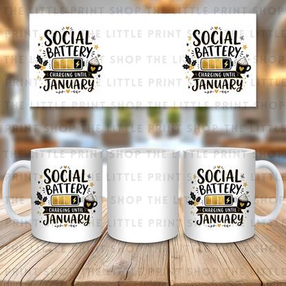 Social Battery - 11oz Sublimation Wrap