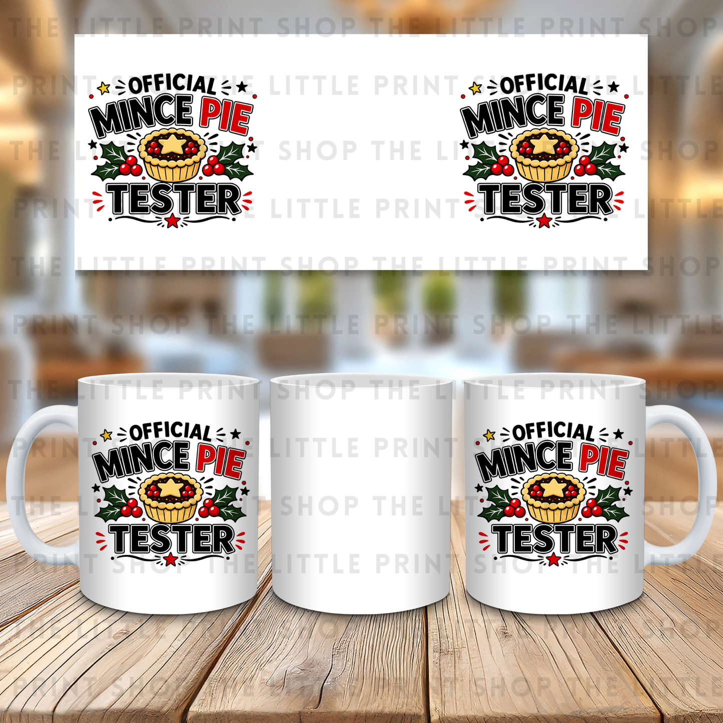 Official Mince Pie Tester - 11oz Sublimation Wrap