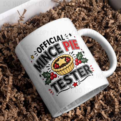 Official Mince Pie Tester - 11oz Sublimation Wrap
