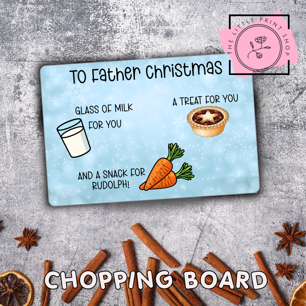 To Father Christmas - Blue - Sublimation A4 Print