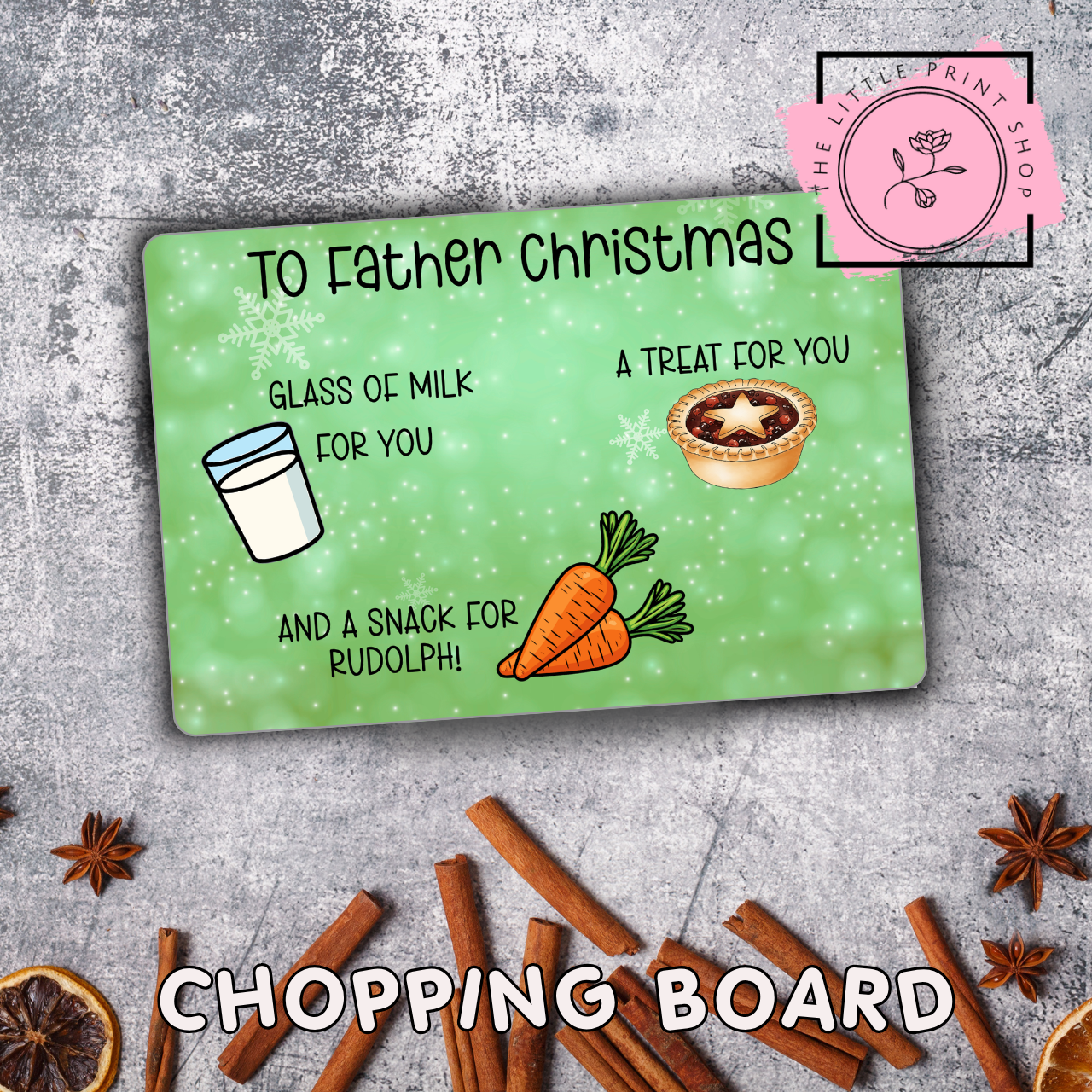 To Father Christmas - Green - Sublimation A4 Print