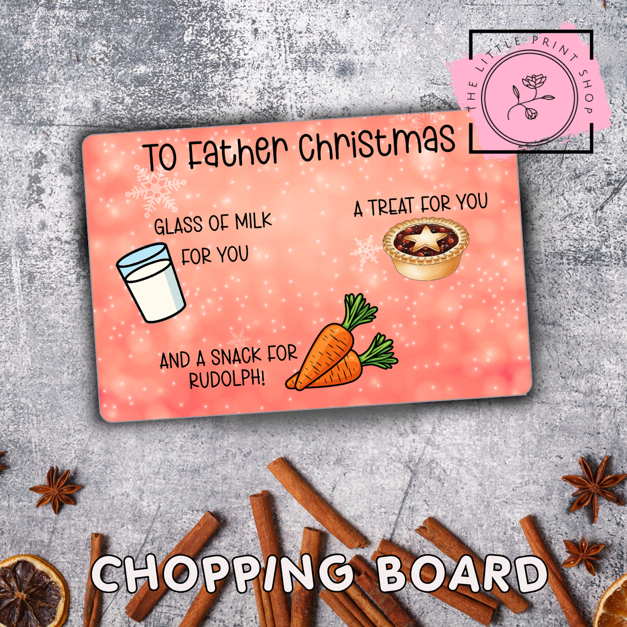 To Father Christmas - Red - Sublimation A4 Print