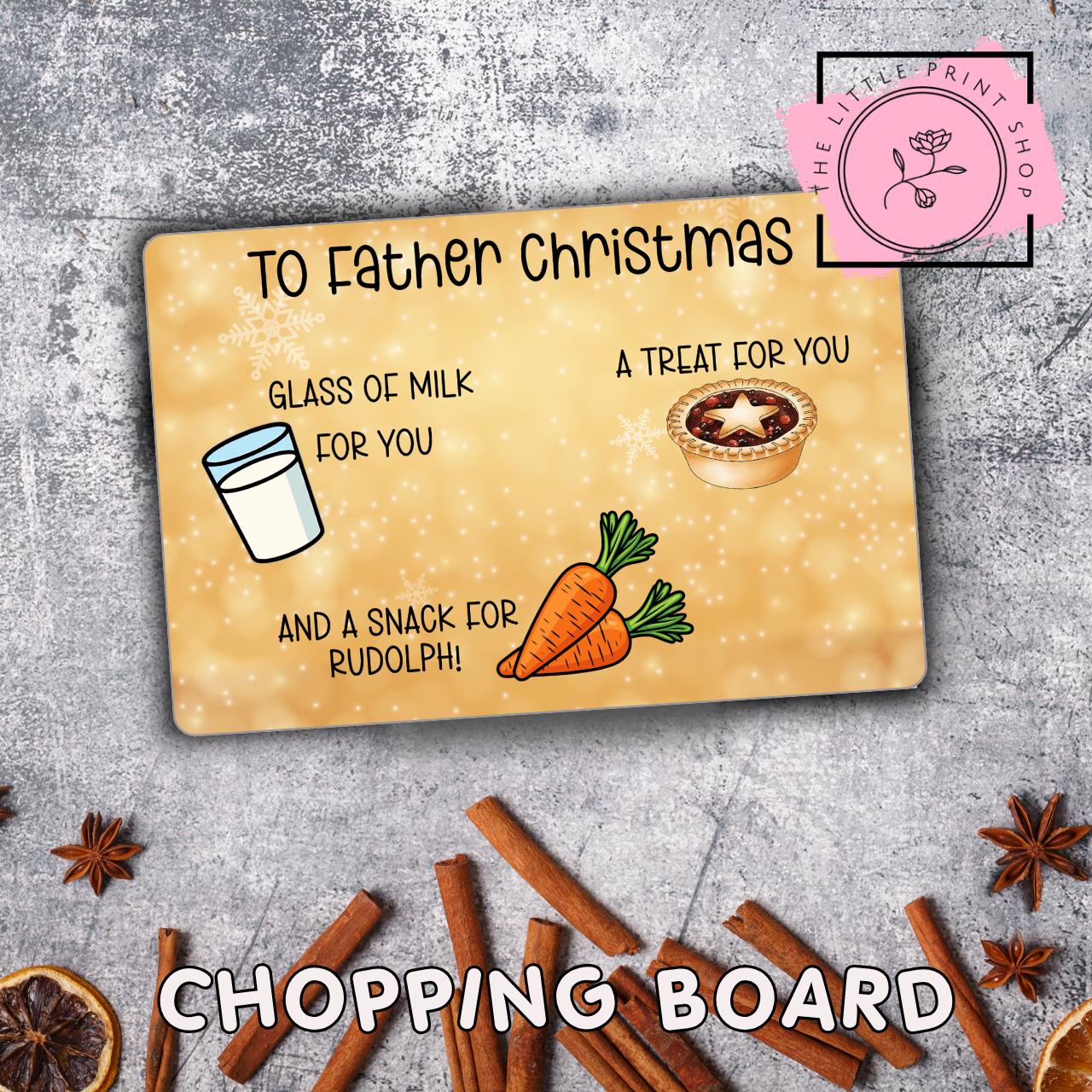 To Father Christmas - Yellow - Sublimation A4 Print