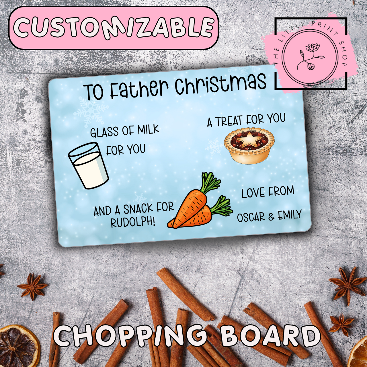 To Father Christmas - Custom Name Add On - Sublimation A4 Print
