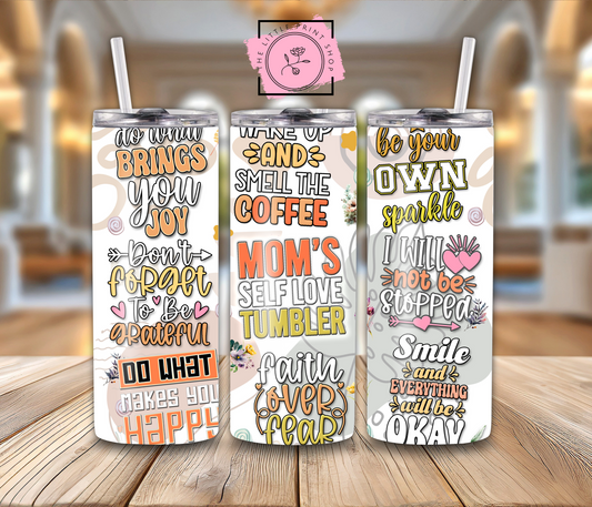 Mom's Self Love - Orange - 20oz Sublimation Wrap