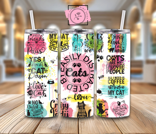 Distracted By Cats - 20oz Sublimation Wrap