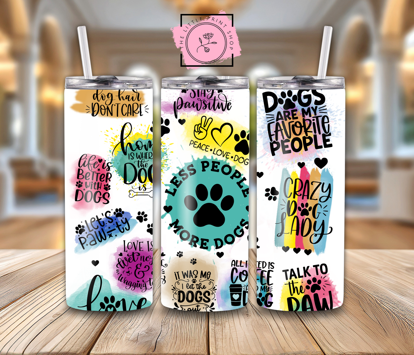 Less People More Dogs - 20oz Sublimation Wrap