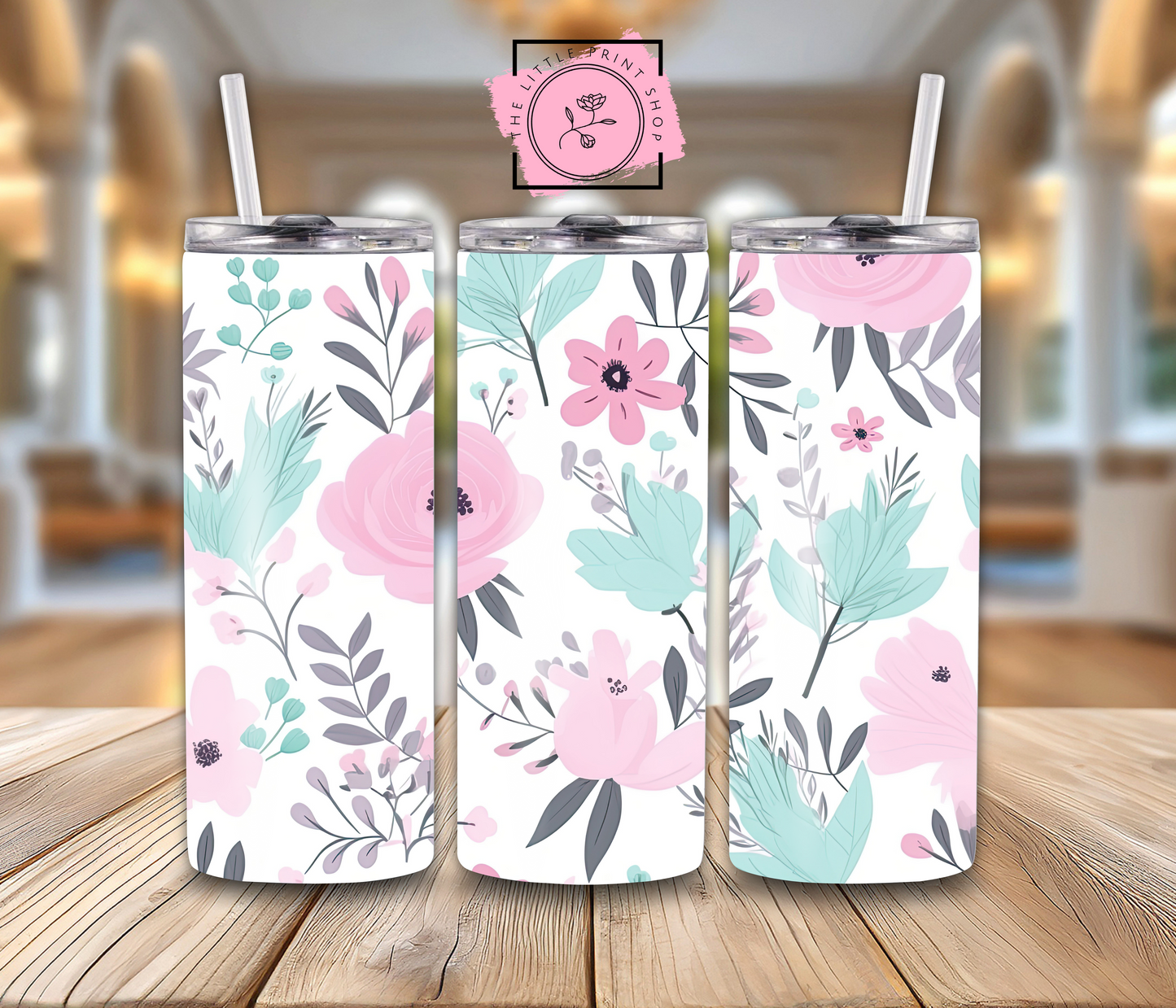 Floral Design #1 - 20oz Sublimation Wrap