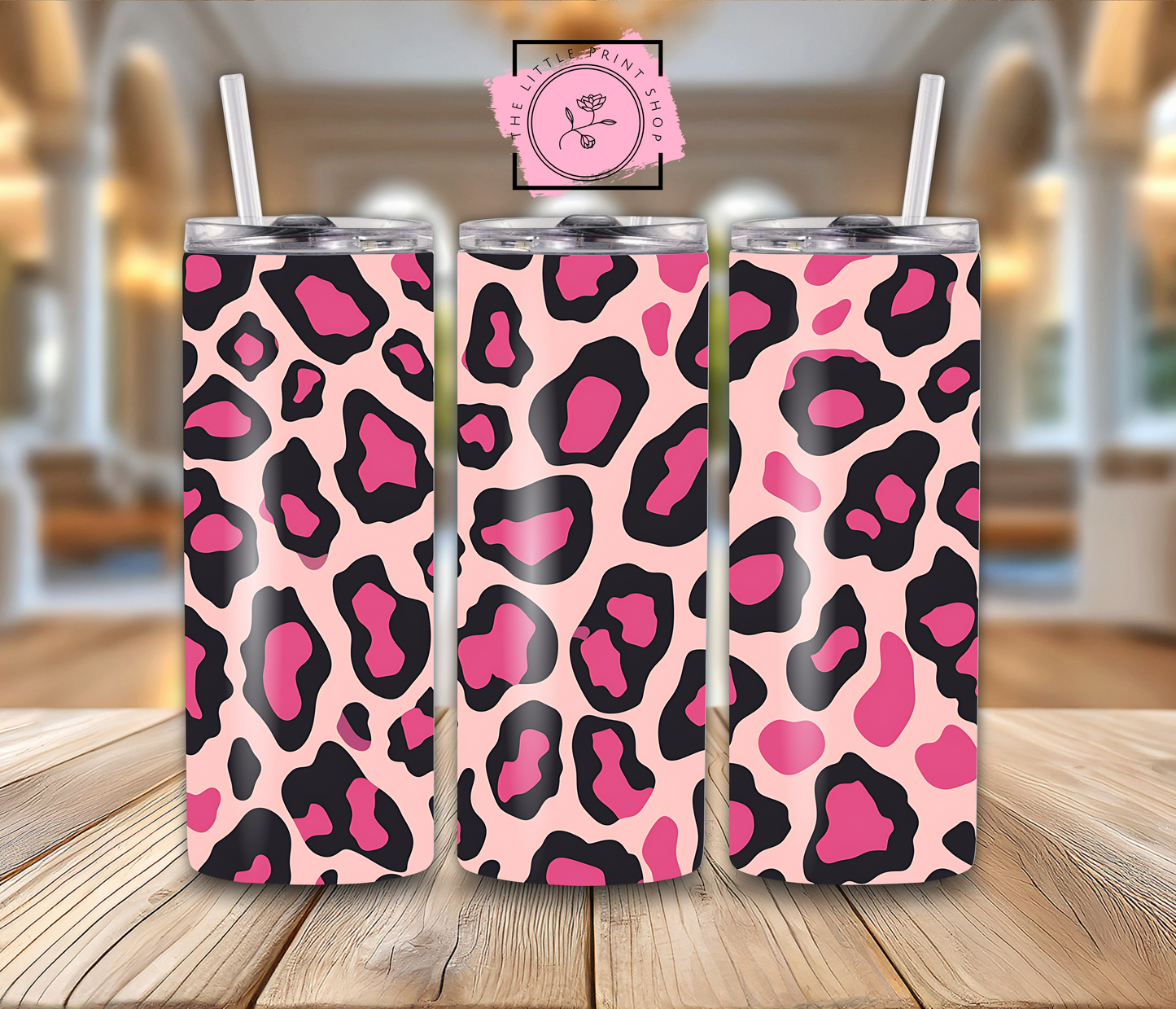 Pink Leopard Print - 20oz Sublimation Wrap