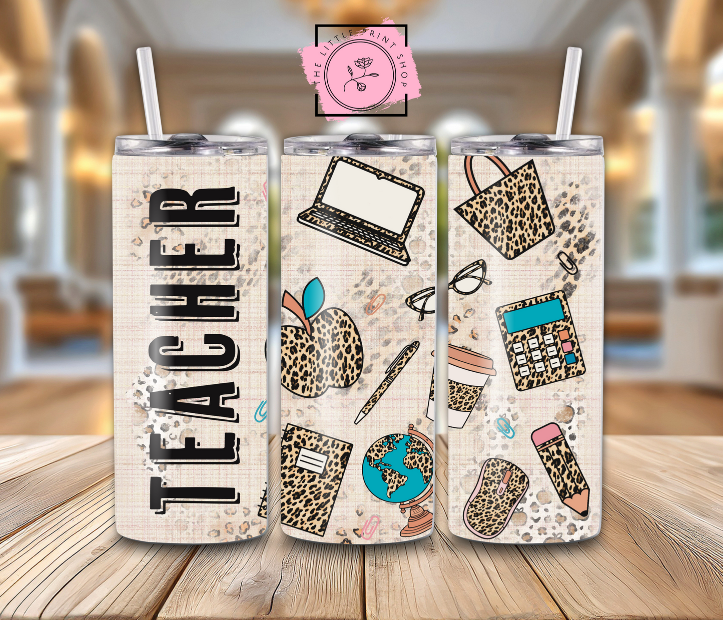 Leopard Print Teacher - 20oz Sublimation Wrap