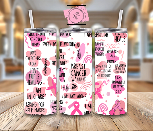Breast Cancer Affirmations - 20oz Sublimation Wrap