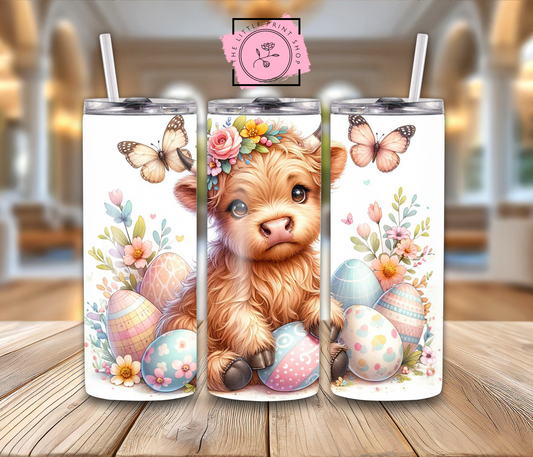 Easter Highland Cow - 20oz Sublimation Wrap