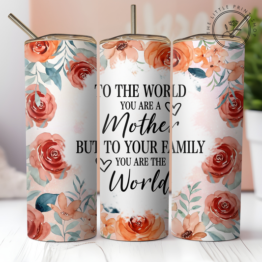 To The World Peach Florals- 20oz Sublimation Wrap