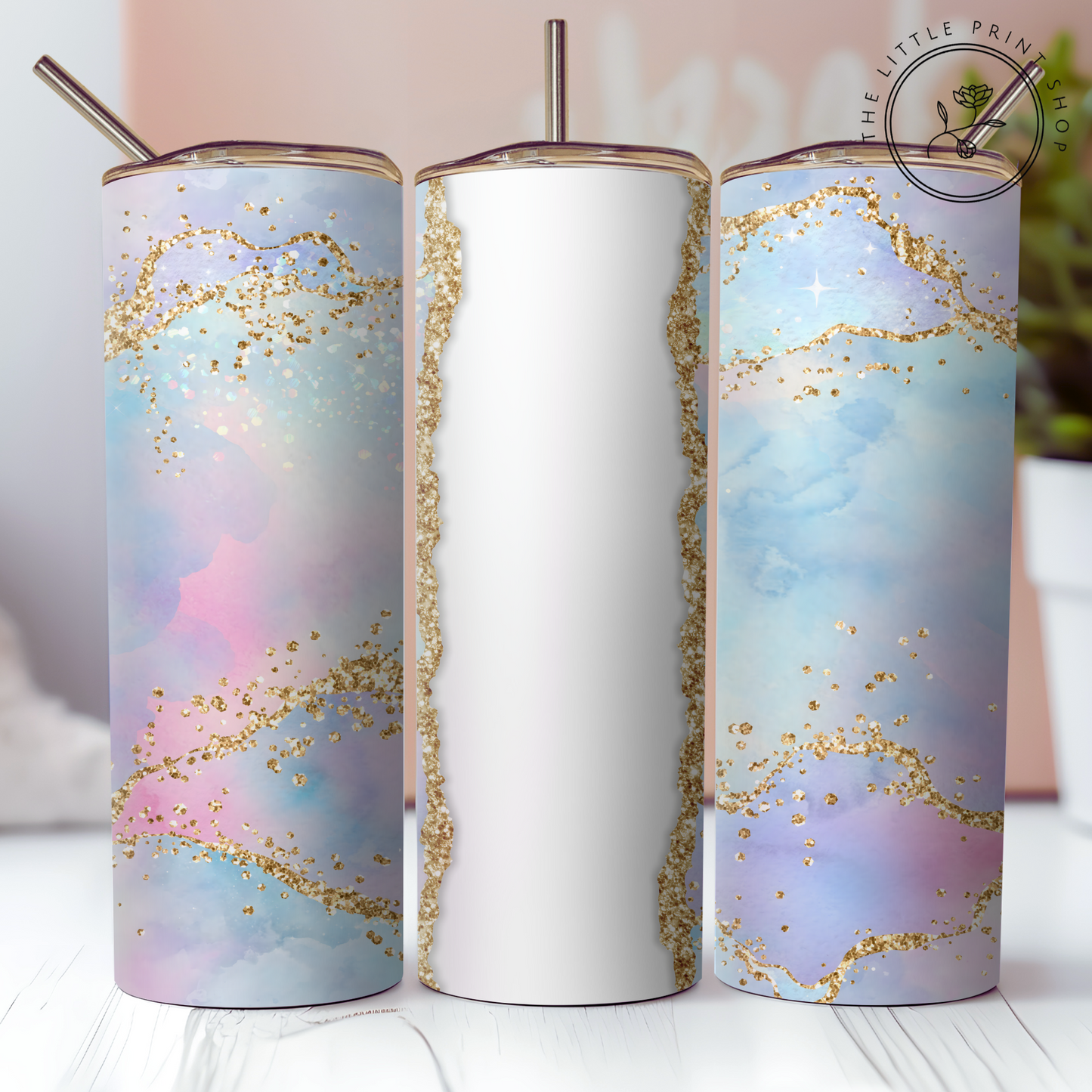 Pastel Clouds ~ Personalise - 20oz Sublimation Wrap
