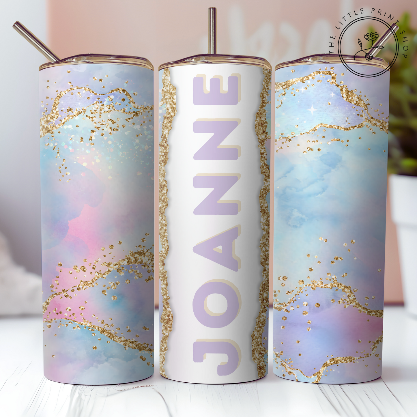 Pastel Clouds ~ Personalise - 20oz Sublimation Wrap