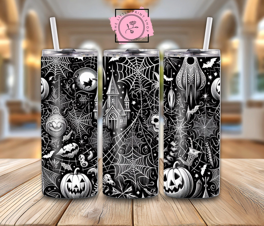 Black Halloween Pattern - 20oz Sublimation Wrap