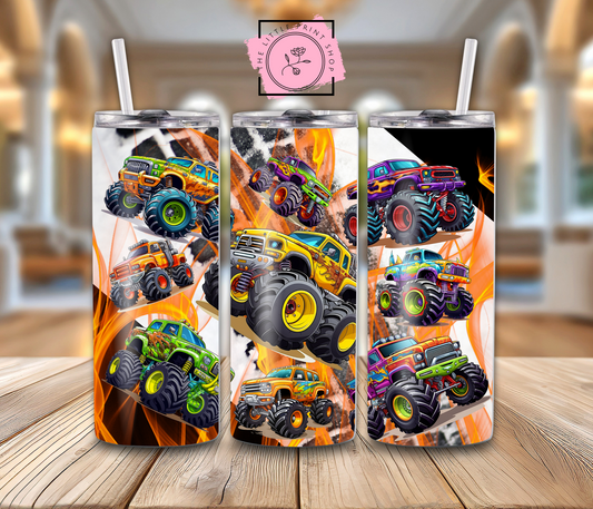 Monster Trucks - Orange - 20oz Sublimation Wrap