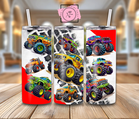 Monster Trucks - Red - 20oz Sublimation Wrap